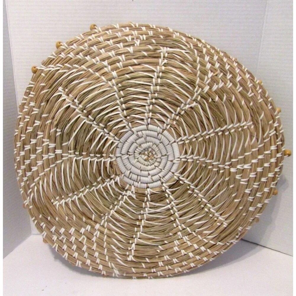 Large 20” Handwoven Wolof Basket Senegal African Wall Art Boho Home Decor